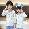 Children's pajamas pure cotton boys' long johns set girls' baby thermal underwear medium and children's bottom cotton sweater