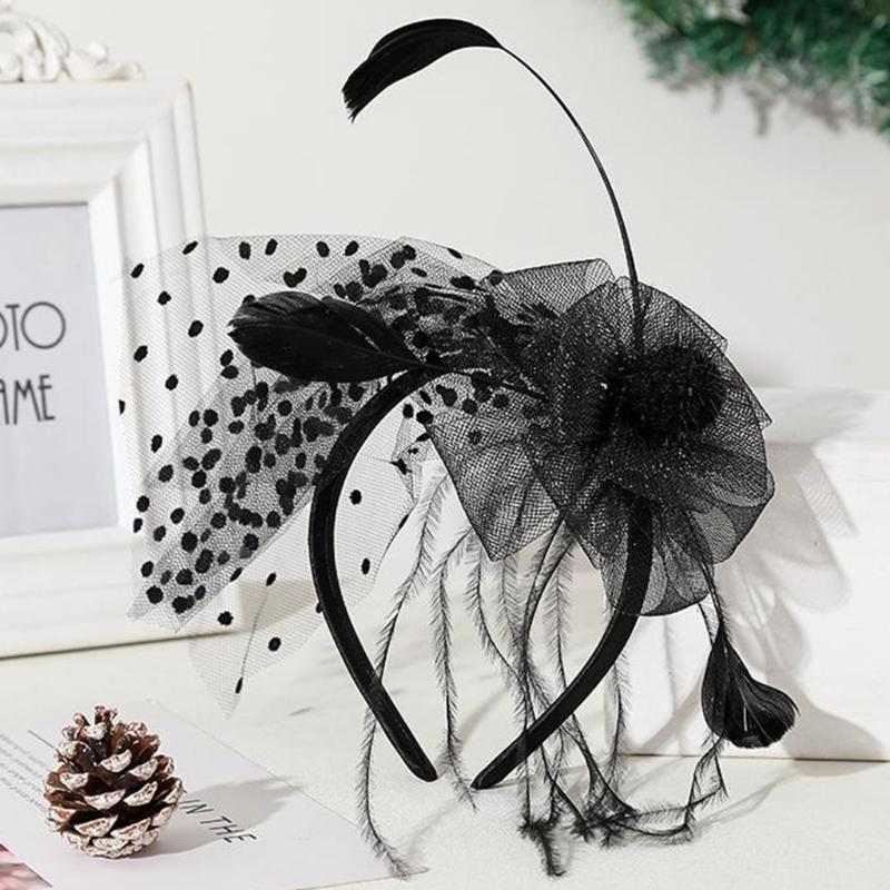 Punk Veer Garen Haarband Carnavals 1920s Dames Haarband Prom Feest Hoofddeksel