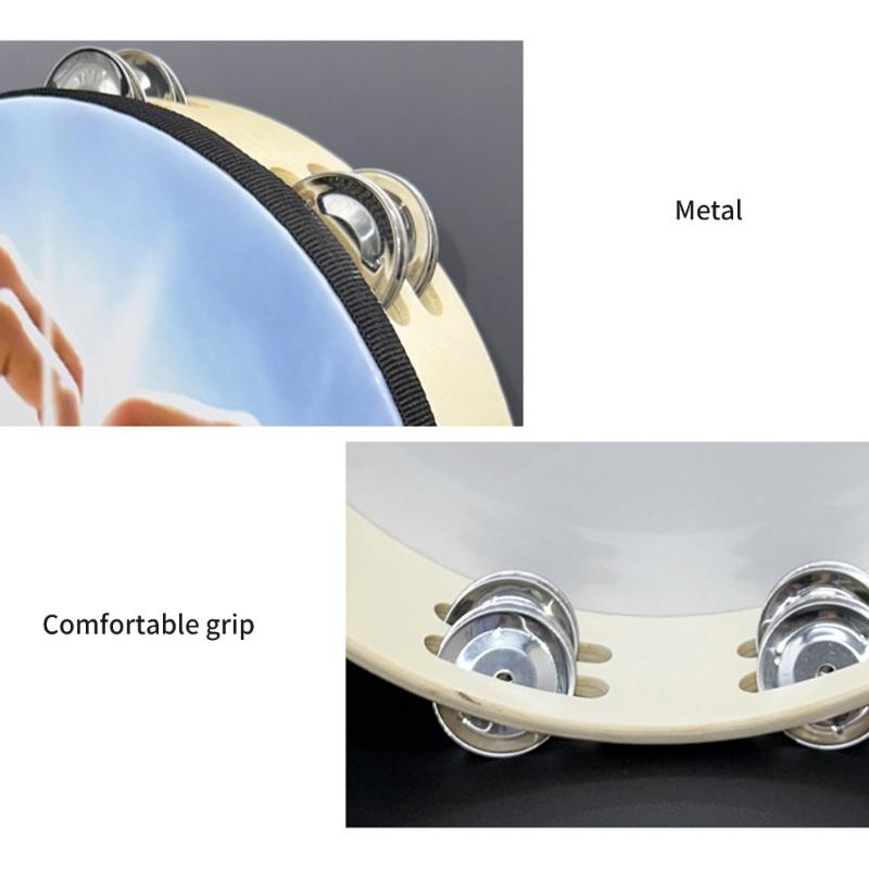 Natural Wood Musical Instruments Ergonomic Tambourines Perfect for Professional Player Students and Party Entertainment