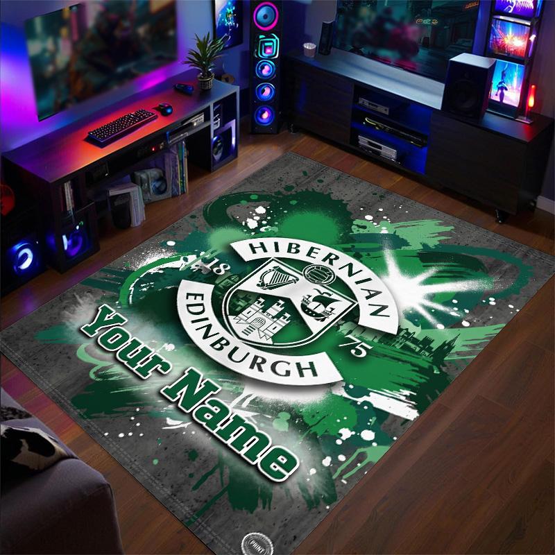 Crystal Velvet Rug Hibernian FC Print Custom Name Text Floor Mat Home Decor