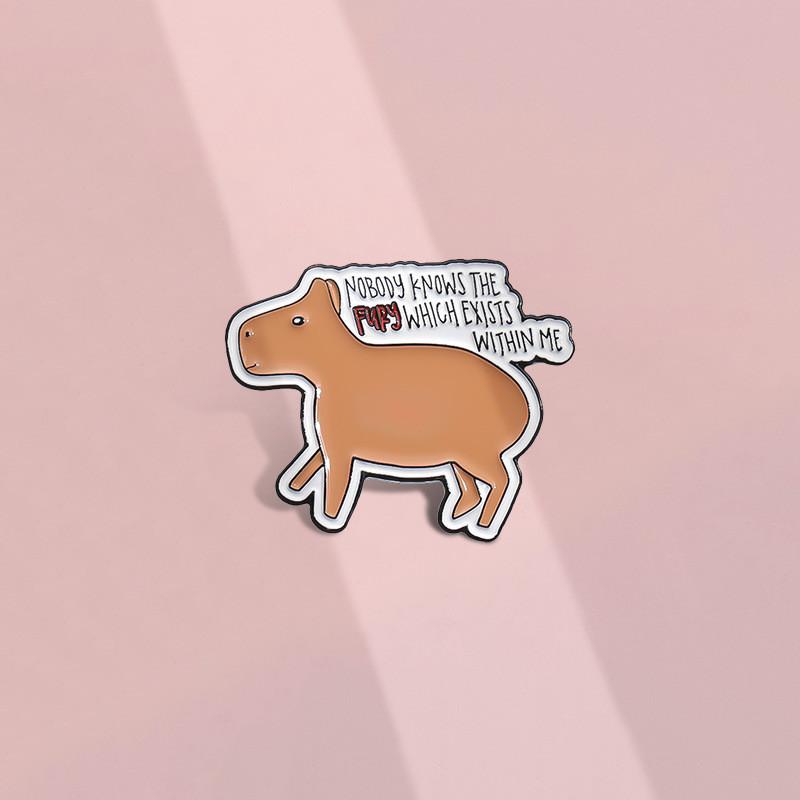 Unique Capybara Brooch Charming Animal Pin Decorative Metal Accessory For Fashion
