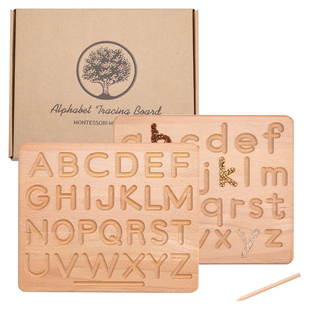 New Montessori Alphabet Learning Board Wooden Toys Children'S Early Education Toys Wooden Digital Alphabet Board Infant Gifts