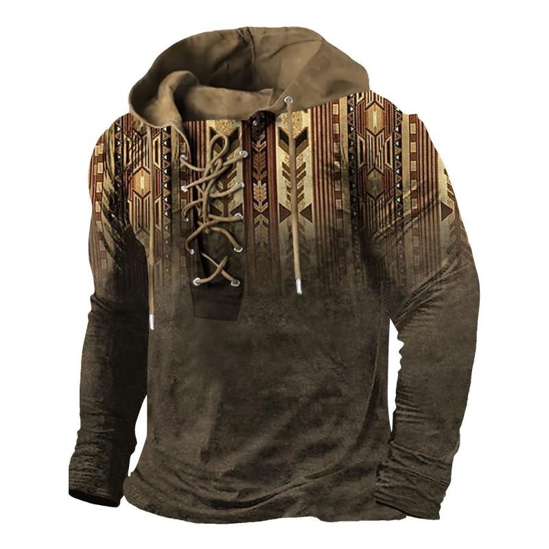 Herren Kapuzenpullover Lockerer Schnitt Mit 3D Digitalem Tierdruck Air Layer Stoff Langarm Freizeit Oberteil Alles