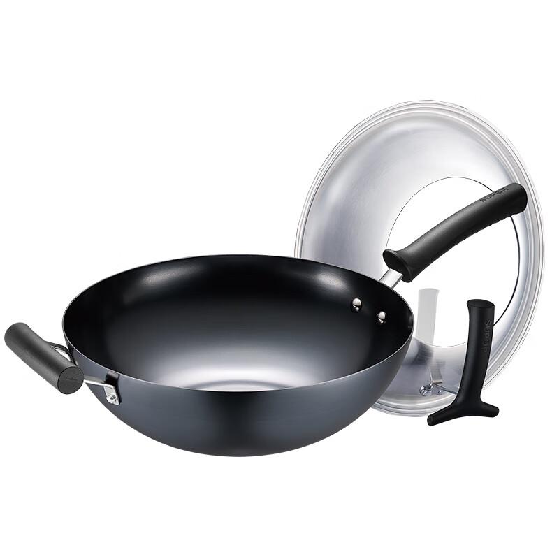 SUPOR True Iron Rust-Resistant Wok with Stand-Up Lid