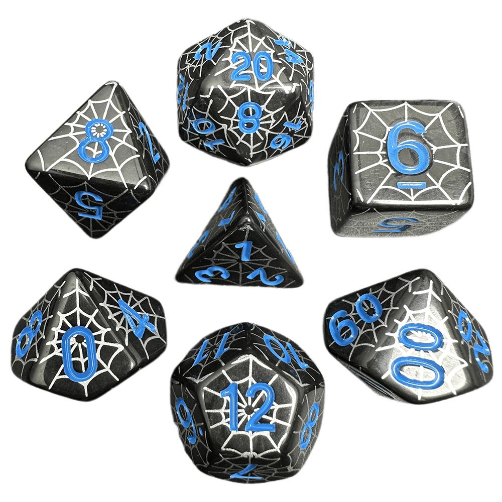 Halloween Spider Web Dice 7pcs Fashion Dice for Dungeon and Dragon DND TRPG Game