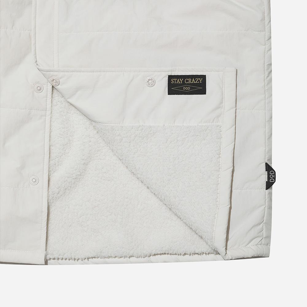 DOD Fleece-Lined Quilted Shacket (White)