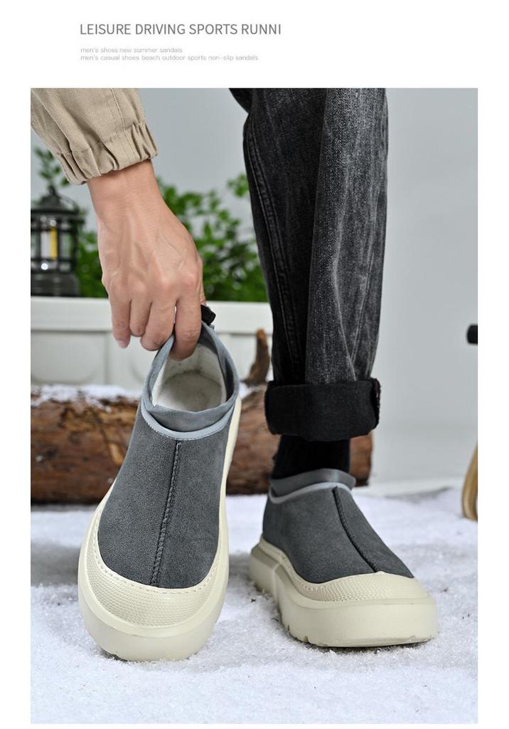 Unisex Winter Couple Snow Boots: Fashionable Thick Sole Lace-Up Casual Shoes with Plus Velvet for Women