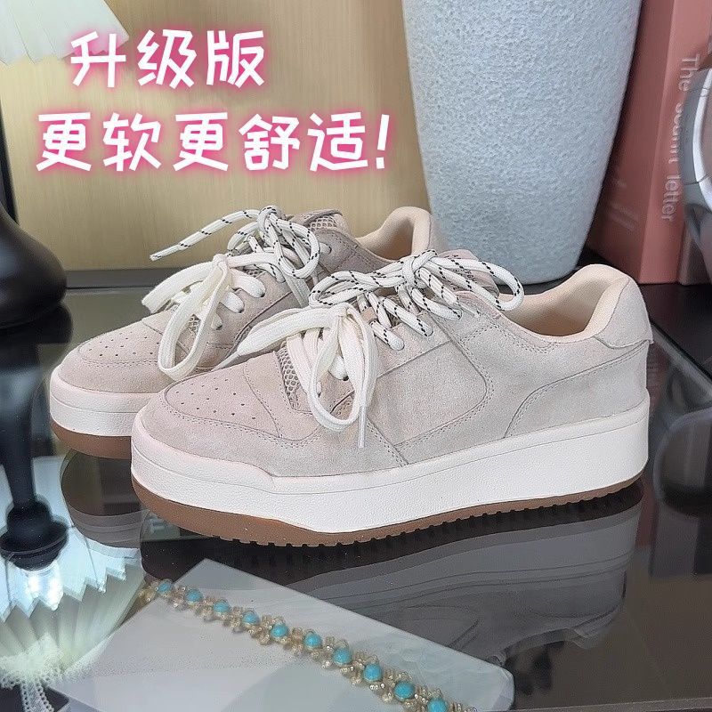 

Жіночі кросівки на товстій підошві весна 2025 нова модель, що збільшують зріст, ретро німецькі тренувальні кросівки, маленькі білі кросівки, універсальні модні повсякденні спортивні кросівки 40 бежевий