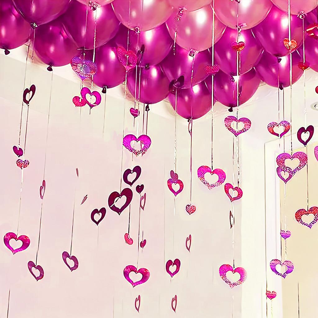 100pcs\bag Valentine's Day Love Pendants (with Lanyard), Wedding and Birthday Party Decorations, Sequin Pendants