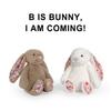 Soft Fluffy Easter Rabbit Plush Toy Cute Long Ears Rabbit Plushies Stuffed Floral Bunny Animal Doll Home Decor Gifts Girl