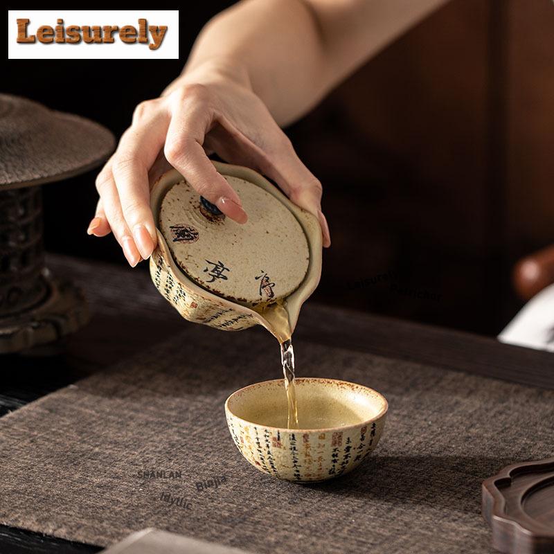 Blue And White Firestone Red Tea Set Complete Set Luxury Tea Ceremony Set Tea Soaking Teapot And Tea Cup Set Tea Services Craft