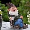 Tirifer Drinking Coffee Garden Gnome Statue Decoration, Garden Figurine Ornament Sculpture for Outdoor Indoor Home Lawn Yard Balcony Porch Patio
