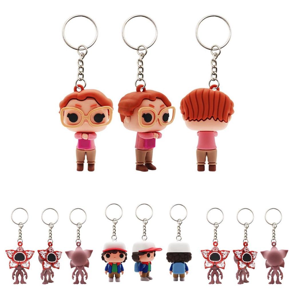Portachiavi Stiloso in PVC con i Personaggi Iconici di Stranger Things
