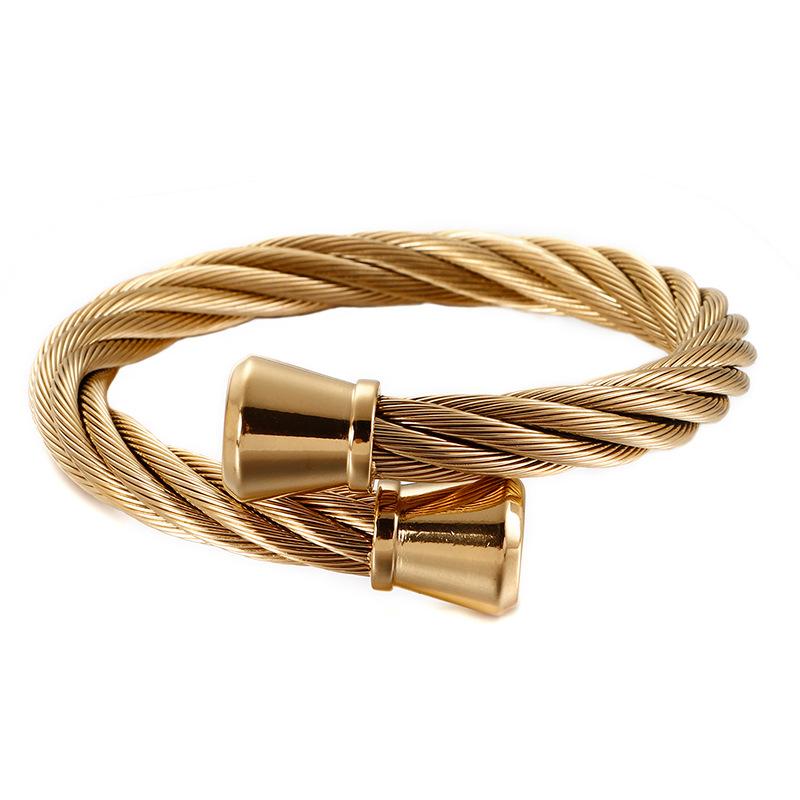 2026 Titanium Steel Open Bracelet, Personalized Fashion Men's Bracelet, Steel Wire Bracelet