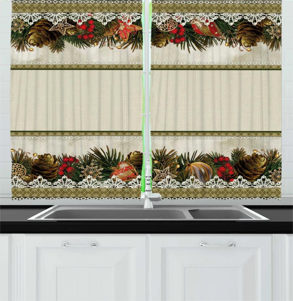 Christmas Theme Curtain Christmas Tree Bell Snowman Red and Green Matching Cloth Curtain for Bedroom Living Window High Shading