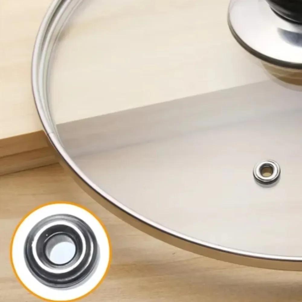 Durable Universal Pot Cover Tempered Glass Round Pot Lid Visible Stainless Steel Cookware Parts Kitchen Accessories