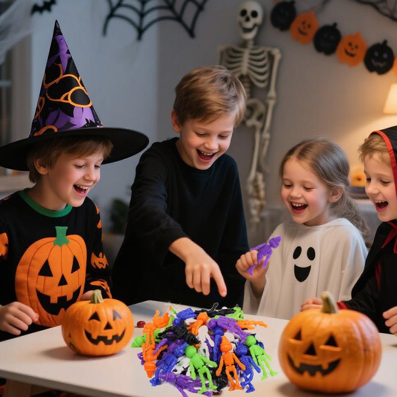 12/24 Buc Halloween TPR Elastic Dovleac Schelet Amuzant Antistres Jucării Lipicioase Copii Halloween Petrecere Favors Dulciuri sau Trucuri Cadou