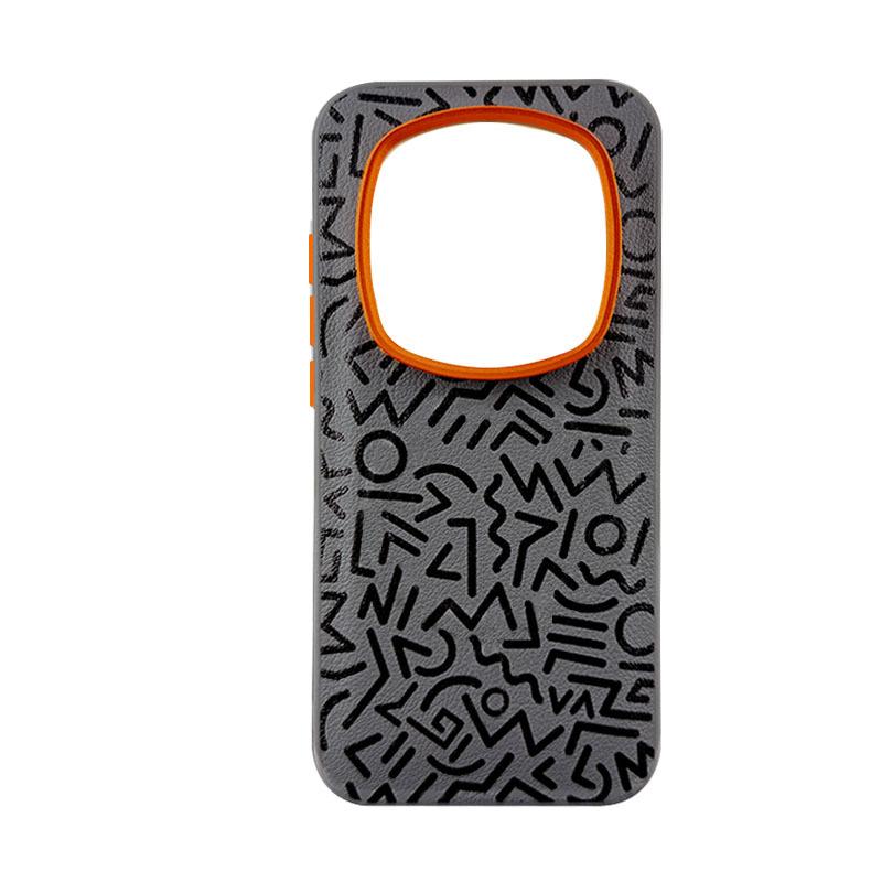 

Plain Leather Painted Graffiti Phone Case for Honor Magic 8 RSR Huawei Magic8 Pro Air Magnetic Suction Shockproof Edge Cover Magic8