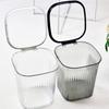 Plastic Trash Basket Thicken Dustbin Washable Transparent Trash Can  Toilet