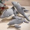 Kawaii Warm Chubby Dolphin Plush Toys Soft Full Stuffed Dolphin Throw Pillow Cozy Fluffy Sleeping Pillow Lovely Bedroom Decor