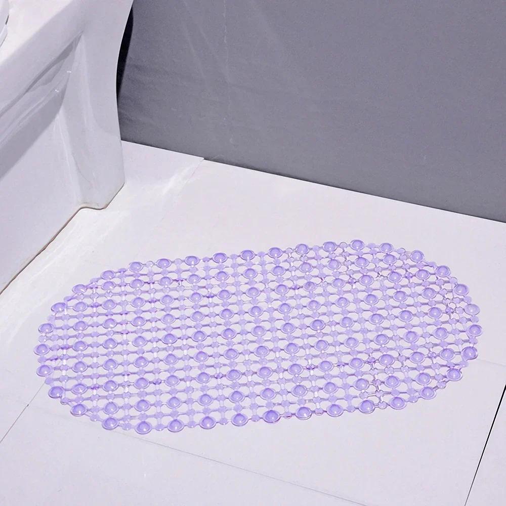 PVC Soft Anti-Slip Shower Mat with Suction Cup, Massage Bathtub Mat, Non-Slip High-Quality Bathroom Accessories for Home Use