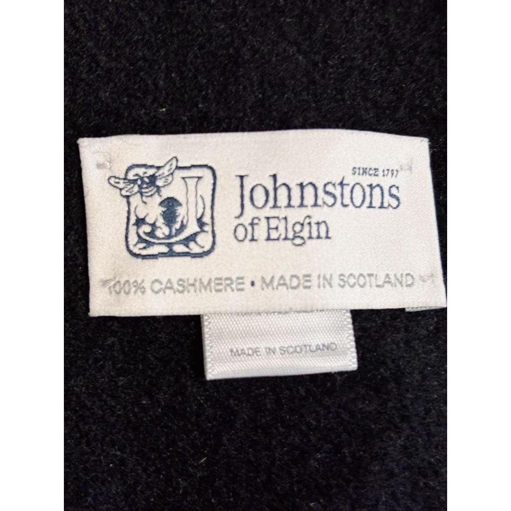 Used Johnstons of Elgin Cashmere Black Large Stole Used