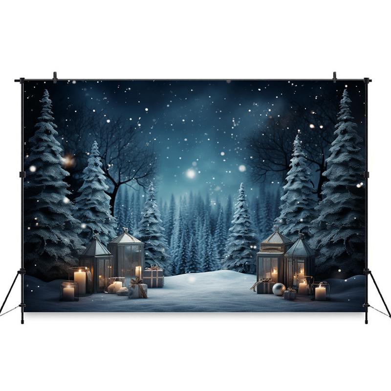 Mocsicka Christmas Tree Backdrop Photography Props Winter Snowflake Forest Decorations Children Party Photo Background Wallpaper