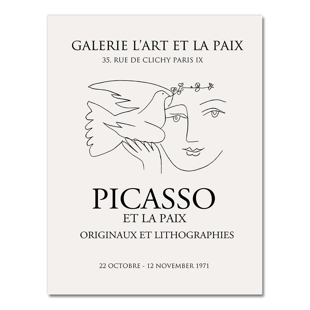 Matisse Picasso Retro Móda Moderní Lineární Náčrt Plakáty a Tisky Nástěnné Umění Obrazy na Plátně pro Domácí Dekoraci Dekorace Obývacího Pokoj