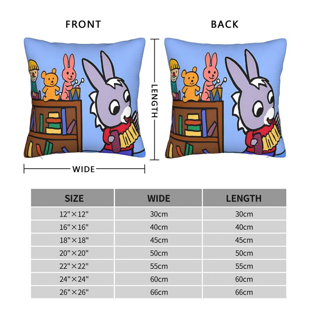 Federe Quadrate per Cuscini Cartone Animato Trotro Federe per Cuscini Animazione Francese Federa Decorativa con Zip Divertente per Auto 40*40cm