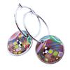 Les Trésors De Lily [R6501] - Artisanal Hoop Earrings 'Colombine & Arlequin' Multicolored Silver - 30 Mm - 20 Mm