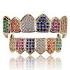 INS Popular hiphop European and American Hip-Hop Gold Teeth Set Sharp Teeth Jewelry Micro-Inlaid Gold Teeth Decoration Teeth Manufacturer
