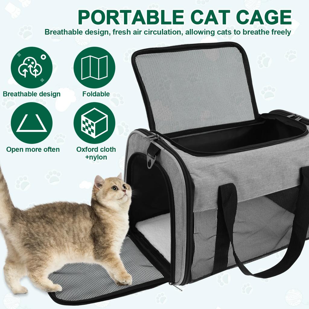 Portable Pet Carrier Bag Oxford Cloth Breathable Cat Carrier Bag with Shoulder Strap Pet Supplies Cat Carrier Handbag for Travel