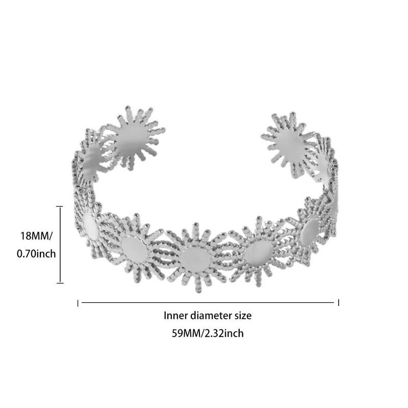

Wind k gold stainless steel sunflower splicing open bracelet versatile non-fading bracelet jewelry