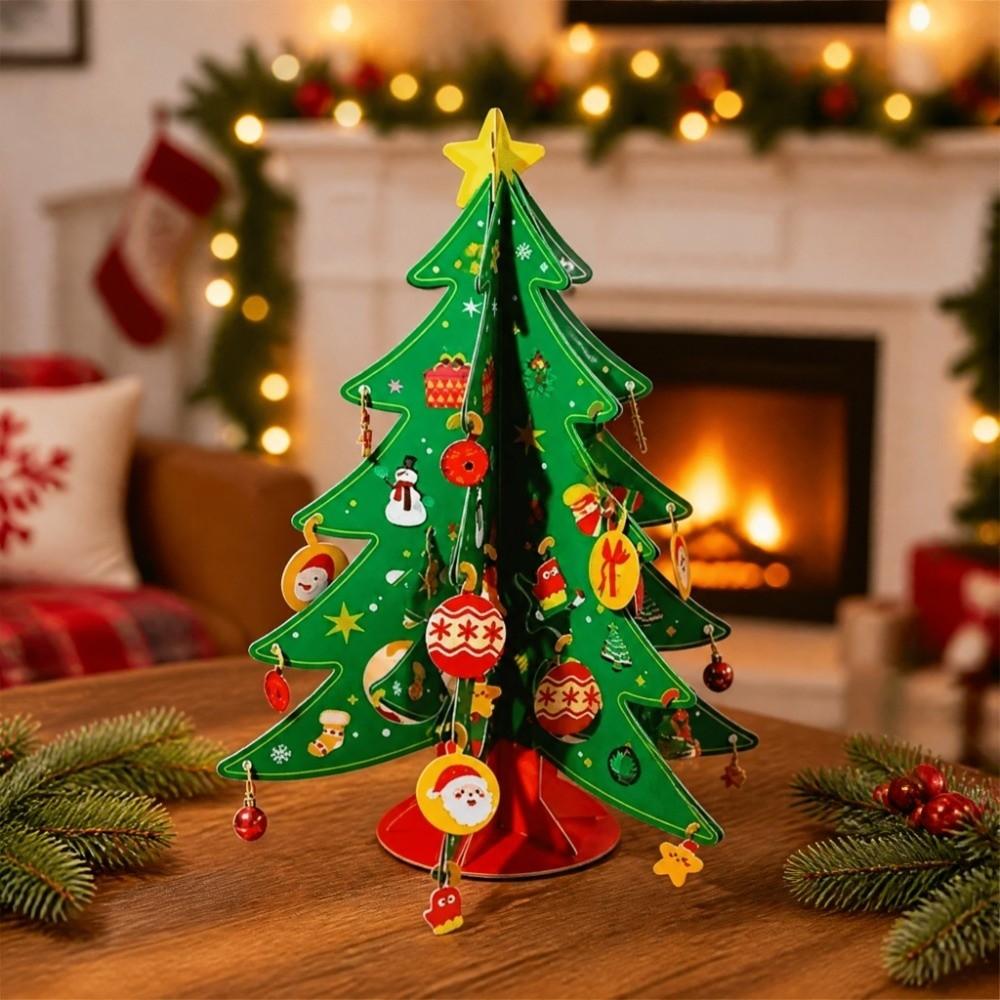 LED Christmas Tree DIY Craft Kit Colorful Desktop Christmas Ornament Beginner‑Friendly