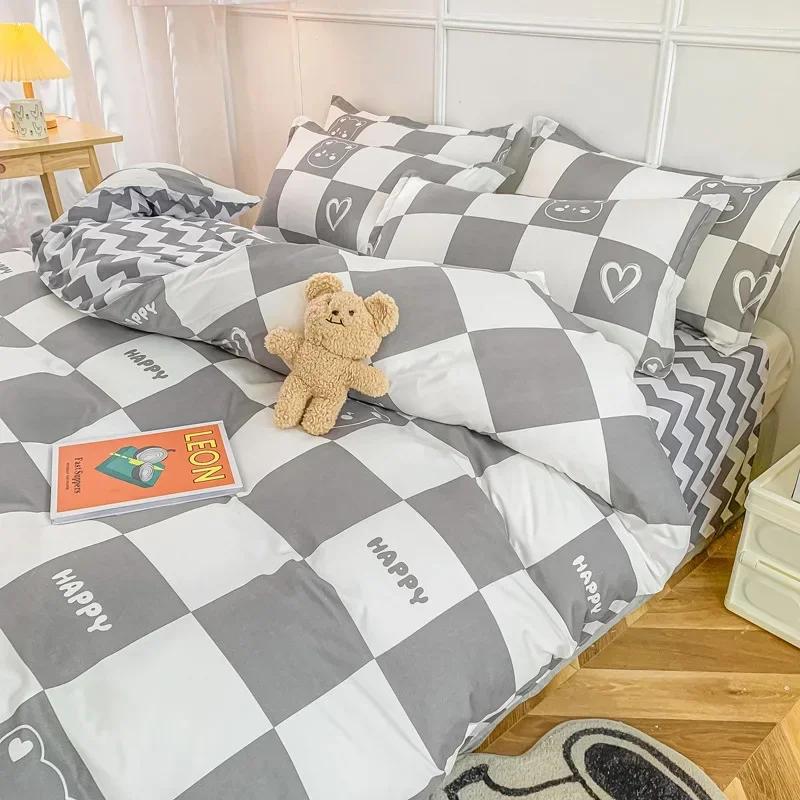 Strawberry Bedding Set Double Sheet Soft 3/4pcs Bed Sheet Set Duvet Cover Queen King Size Comforter Sets For Home For Child