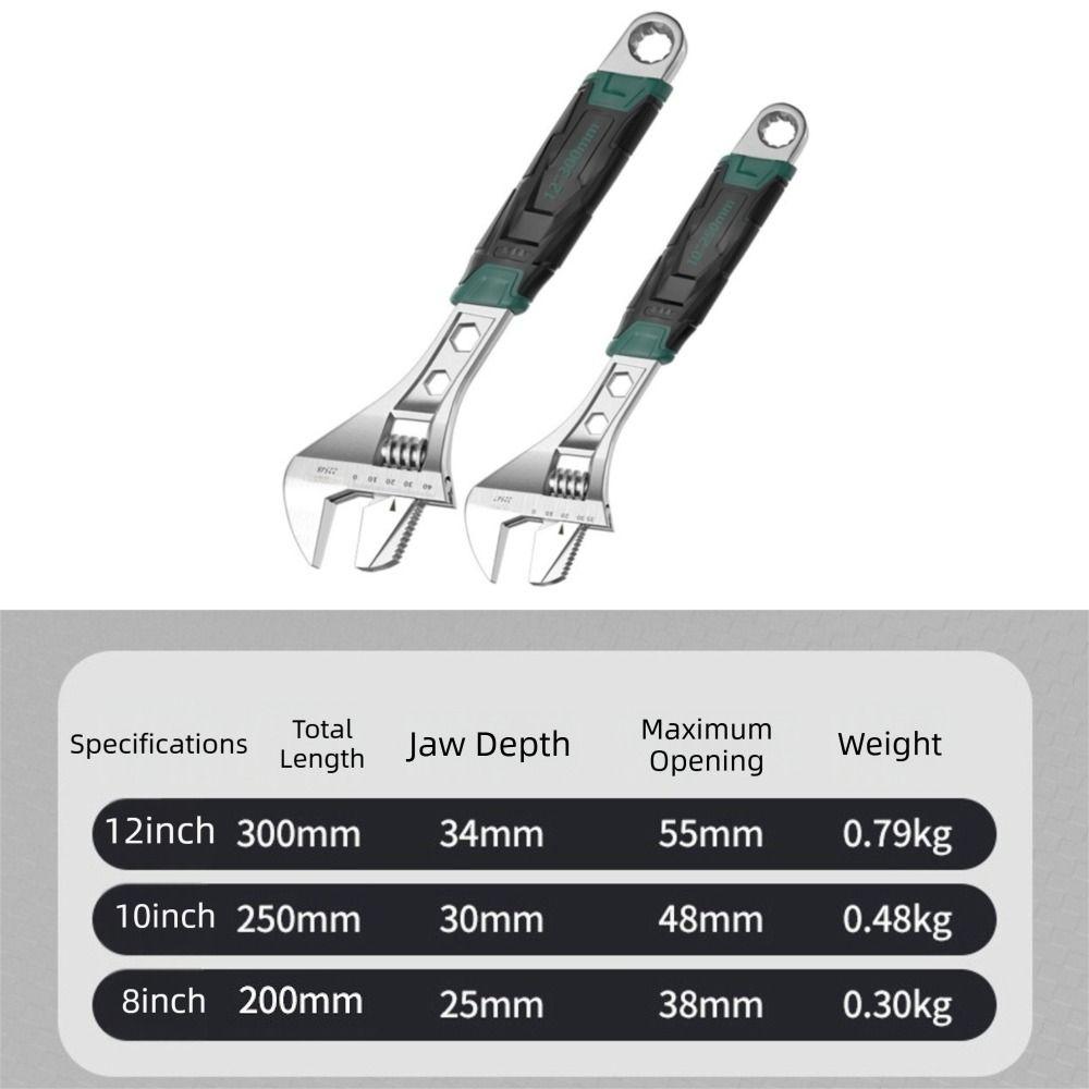 Long Handle Universal Spanner Anti-Slip Clamp Wrench Useful Adjustable Wrench  Car Repair