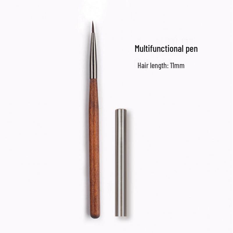 Japanisches Sandelholz Nagelkunst Pinsel Set: Runde, Flache, Liner-, Farbverlauf-, Spitze-, Punktier- und Verblendpinsel.