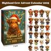 Christmas Highland Cow Advent Calendar 24 Days Christmas Countdown Calendar 3D PVC Highland Cow Ornaments Xmas Christmas Gifts