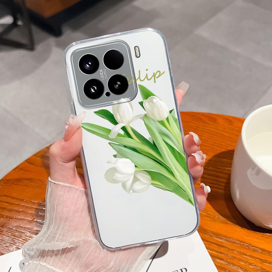 Leisure Flower Case For Xiaomi 15 Pro Clear Phone Bags Colourful Soft Back Cover For Xiaomi15 15Pro Silicone Anti Drop Housing