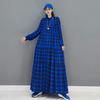 Xitao Plaid Pleated Fashion Loose Dress GWJ0734