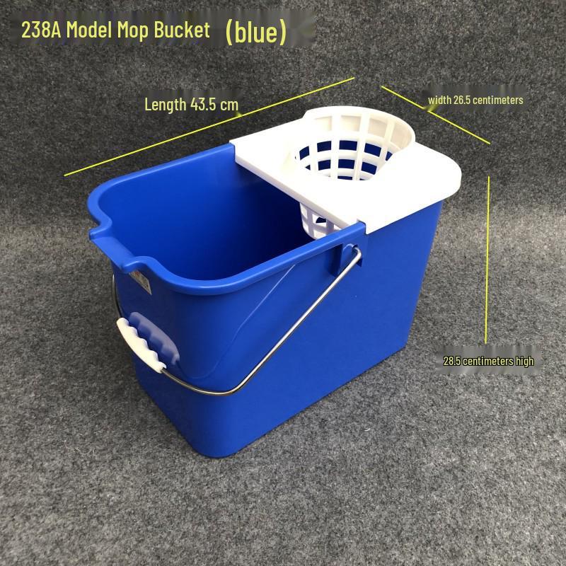 Enhanced Rectangular Mop Bucket with Hand-Press Squeeze for Easy Cleaning - Durable Plastic Design for Household Use