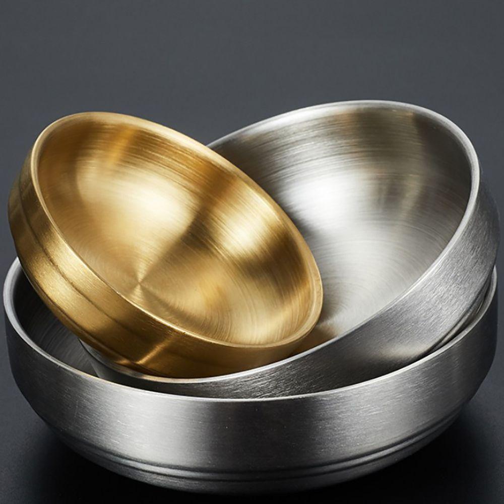 Metal Double Layer Kitchen 304 Stainless Steel Mixing Food Container Soup Bowls Rice Bowls Flatware