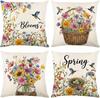 Throw Pillow Covers, Flower Basket Print Cushion Covers, Letter Decorative Pillowcase Sofa Couch Living Room Home Decor