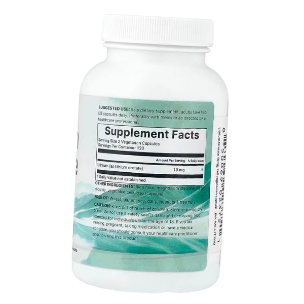 Litio Orotato, Lithium Orotate 10, Micro Ingredients  240capsule vegetali (36692001)
