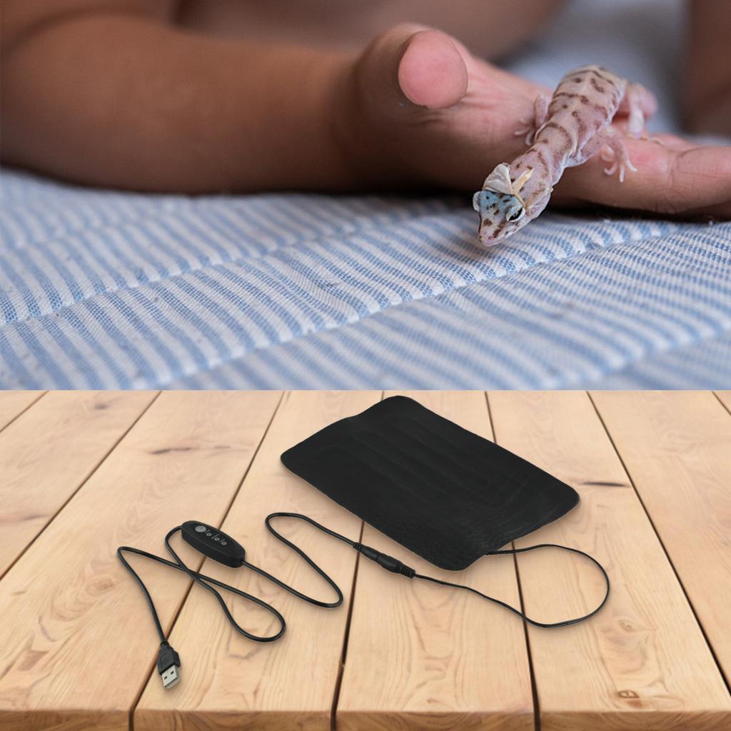 Für Zuchtbox Reptilien Heizmatte Einstellbare Temperaturmatte Innen Reptilienpflege 22x15.5cm USB Reptilien Heizmatte