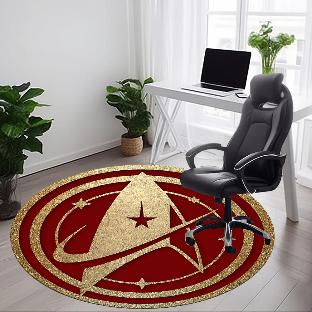 1pcStar Trek Office Round Area Rug, Indoor Mat Suitable For Office, Bedroom Living Room Home Decor, Room Deco,  Offic a0928127