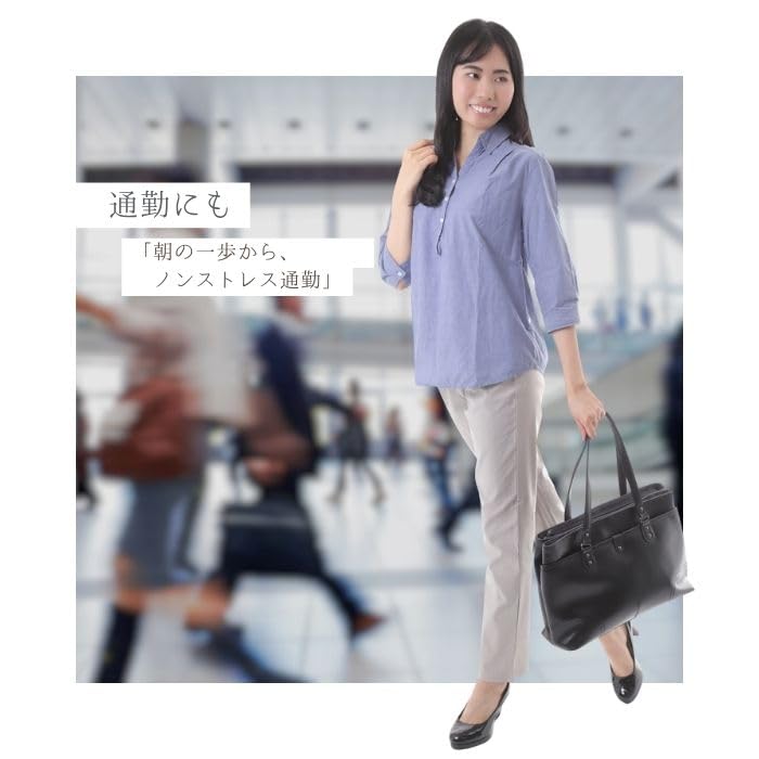 Onion Cross Straight Office Business Pants Women's Pants, Long, Stretch, Leg-Lengthening, Suit, Office, Casual, Business, Lady, Commuting, (LL, Black)