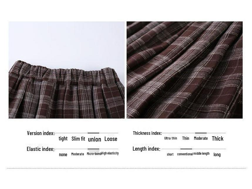 Gonna a pieghe scozzese in stile coreano da bambina per autunno/inverno