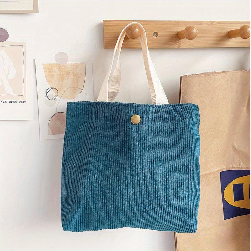 Lunch Bag Corduroy Canvas Lunch Box Drawstring Picnic Tote Eco Cotton Cloth Small Handbag Dinner Container Food Storage Bags