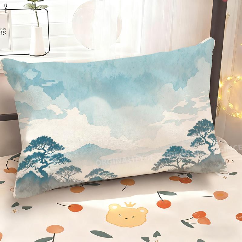 Blue Mountain Clouds Pillowcase Suitable For Sofa Bedroom Car Pillow Cover Cushion Rectangular Back Cushion